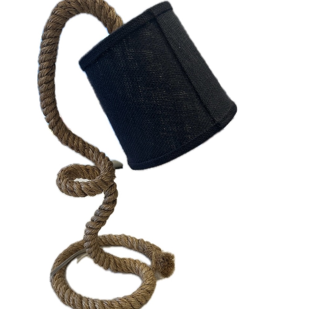Pottery Barn Kids Rope Lamp. Navy shade.